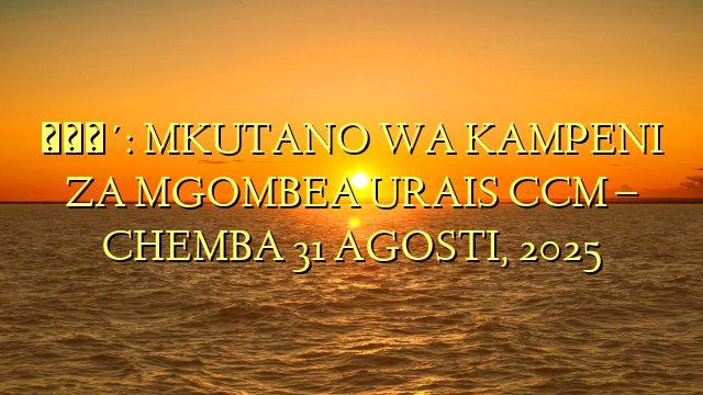 🔴: MKUTANO WA KAMPENI ZA MGOMBEA URAIS CCM – CHEMBA 31 AGOSTI, 2025