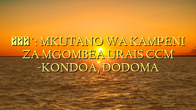 🔴: MKUTANO WA KAMPENI ZA MGOMBEA URAIS CCM -KONDOA, DODOMA