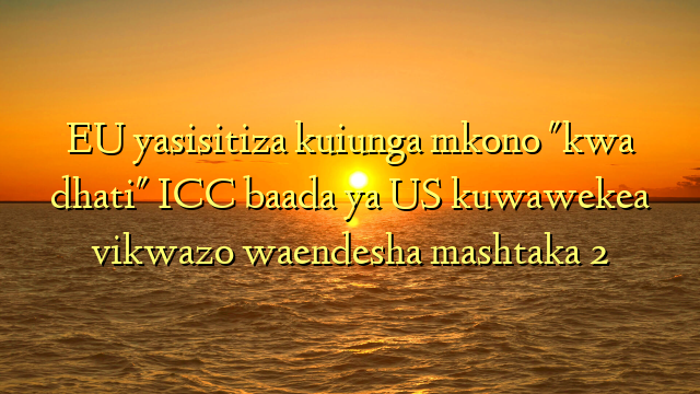 EU yasisitiza kuiunga mkono "kwa dhati" ICC baada ya US kuwawekea vikwazo waendesha mashtaka 2
