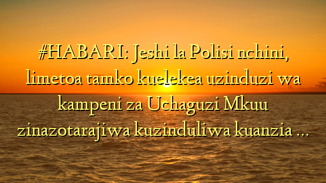 #HABARI: Jeshi la Polisi nchini, limetoa tamko kuelekea uzinduzi wa kampeni za Uchaguzi Mkuu zinazotarajiwa kuzinduliwa kuanzia …