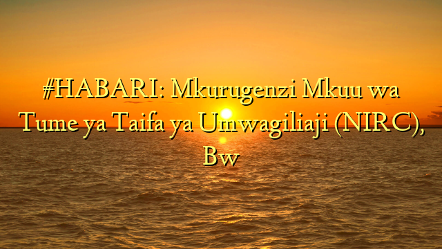 #HABARI: Mkurugenzi Mkuu wa Tume ya Taifa ya Umwagiliaji (NIRC), Bw
