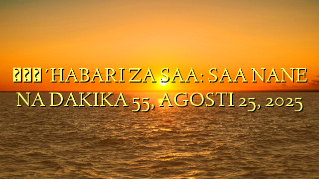 🔴HABARI ZA SAA: SAA NANE NA DAKIKA 55, AGOSTI 25, 2025