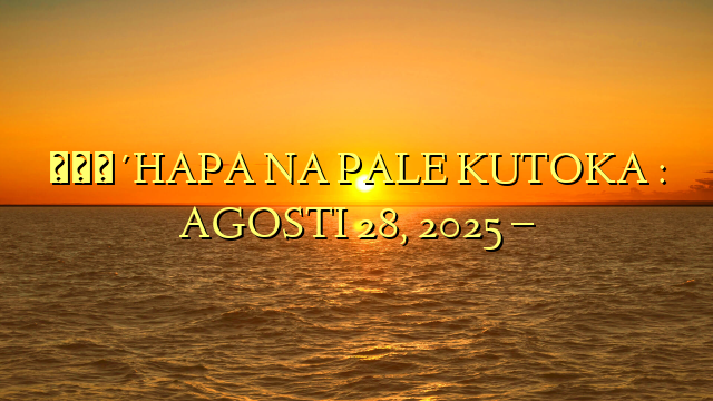 🔴HAPA NA PALE KUTOKA : AGOSTI 28, 2025 –