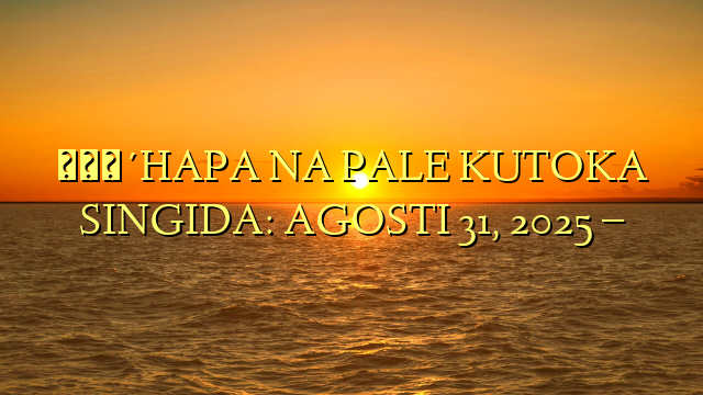 🔴HAPA NA PALE KUTOKA SINGIDA: AGOSTI 31, 2025 –