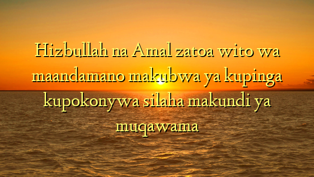 Hizbullah na Amal zatoa wito wa maandamano makubwa ya kupinga kupokonywa silaha makundi ya muqawama