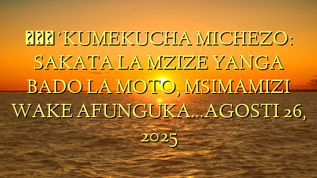 🔴KUMEKUCHA MICHEZO: SAKATA LA MZIZE YANGA BADO LA MOTO, MSIMAMIZI WAKE AFUNGUKA…AGOSTI 26, 2025