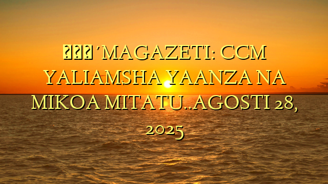 🔴MAGAZETI: CCM YALIAMSHA YAANZA NA MIKOA MITATU..AGOSTI 28, 2025