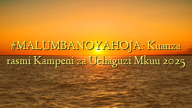 #MALUMBANOYAHOJA: Kuanza rasmi Kampeni za Uchaguzi Mkuu 2025