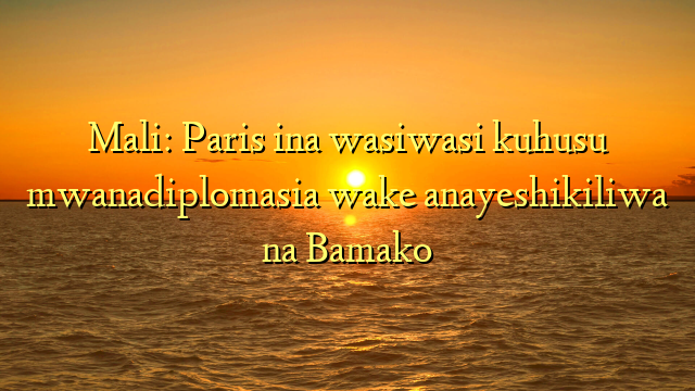 Mali: Paris ina wasiwasi kuhusu mwanadiplomasia wake anayeshikiliwa na Bamako