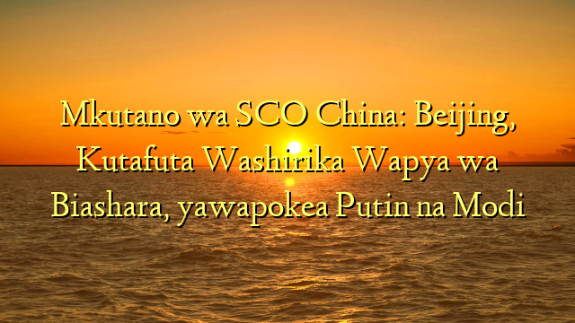 Mkutano wa SCO China: Beijing, Kutafuta Washirika Wapya wa Biashara, yawapokea Putin na Modi