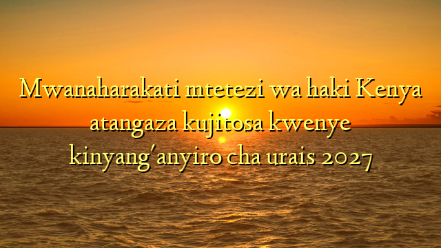 Mwanaharakati mtetezi wa haki Kenya atangaza kujitosa kwenye kinyang'anyiro cha urais 2027