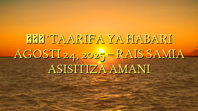 🔴TAARIFA YA HABARI AGOSTI 24, 2025 – RAIS SAMIA ASISITIZA AMANI