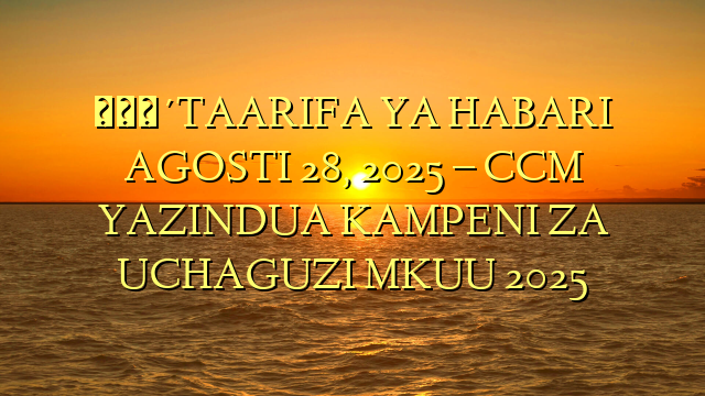 🔴TAARIFA YA HABARI AGOSTI 28, 2025 – CCM YAZINDUA KAMPENI ZA UCHAGUZI MKUU 2025