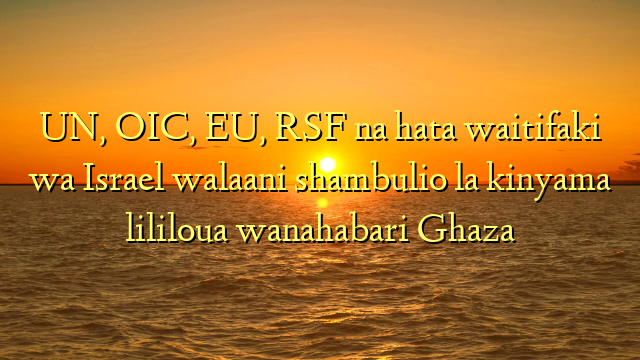 UN, OIC, EU, RSF na hata waitifaki wa Israel walaani shambulio la kinyama lililoua wanahabari Ghaza