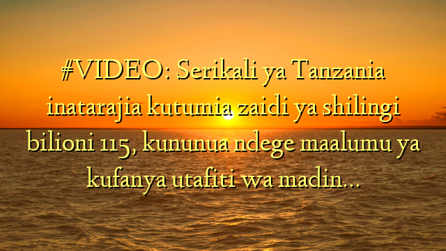 #VIDEO: Serikali ya Tanzania inatarajia kutumia zaidi ya shilingi bilioni 115, kununua ndege maalumu ya kufanya utafiti wa madin…