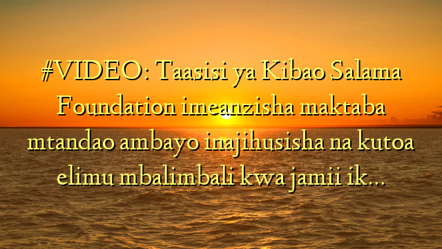 #VIDEO: Taasisi ya Kibao Salama Foundation imeanzisha maktaba mtandao ambayo inajihusisha na kutoa elimu mbalimbali kwa jamii ik…