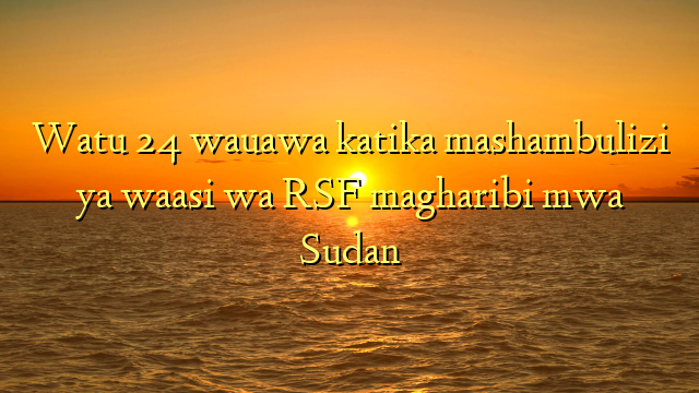 Watu 24 wauawa katika mashambulizi ya waasi wa RSF magharibi mwa Sudan