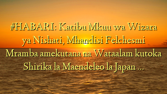 #HABARI: Katibu Mkuu wa Wizara ya Nishati, Mhandisi Felchesmi Mramba amekutana na Wataalam kutoka Shirika la Maendeleo la Japan …