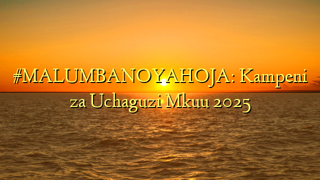 #MALUMBANOYAHOJA: Kampeni za Uchaguzi Mkuu 2025
