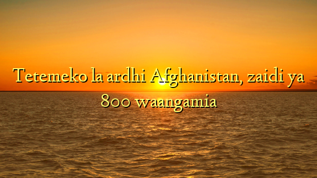 Tetemeko la ardhi Afghanistan, zaidi ya 800 waangamia