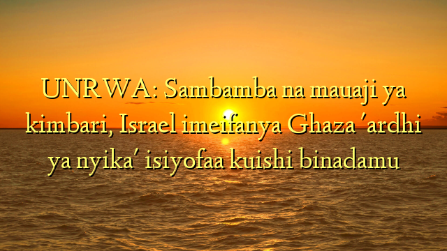 UNRWA: Sambamba na mauaji ya kimbari, Israel imeifanya Ghaza 'ardhi ya nyika' isiyofaa kuishi binadamu