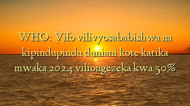 WHO: Vifo vilivyosababishwa na kipindupindu duniani kote katika mwaka 2024 viliongezeka kwa 50%
