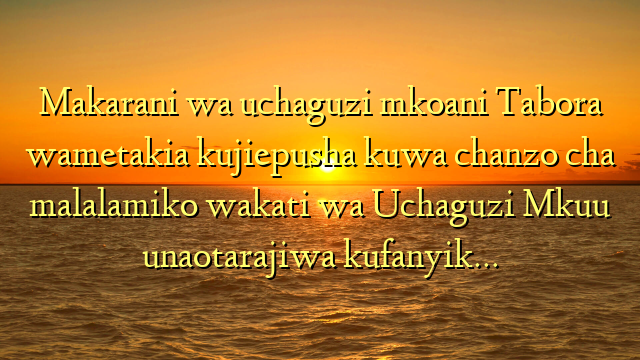 Makarani wa uchaguzi mkoani Tabora wametakia kujiepusha kuwa chanzo cha malalamiko wakati wa Uchaguzi Mkuu unaotarajiwa kufanyik…
