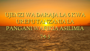 UJENZI WA DARAJA LA 6 KWA UREFU TANZANIA LA PANGANI WAFIKIA ASILIMIA 74.3