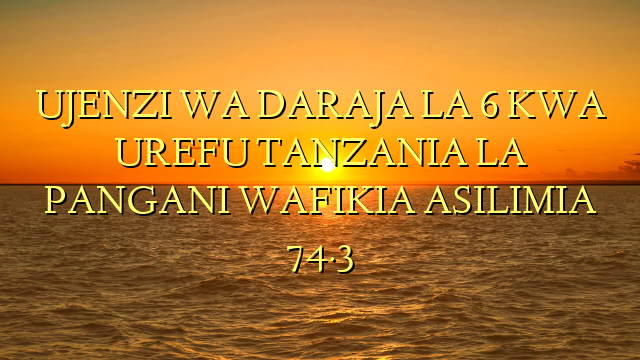 UJENZI WA DARAJA LA 6 KWA UREFU TANZANIA LA PANGANI WAFIKIA ASILIMIA 74.3