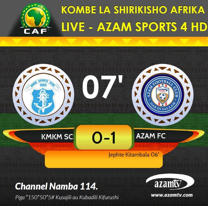 #CAFCC Azam FC wanatangulia kwa goli la Jephte Kitambala dakika ya 6