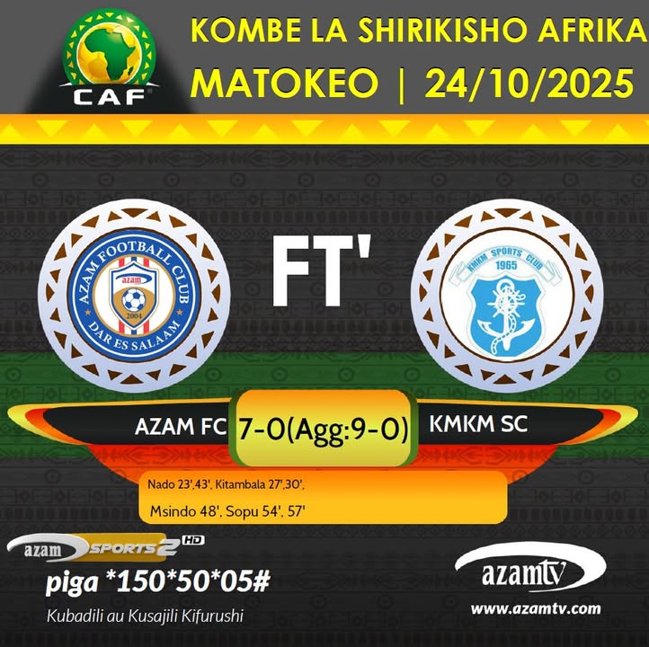#CAFCC Maafande wamekula ‘wiki’, na Azam FC inaingia hatua ya makundi Kombe la Shirikisho Afrika bila kuruhusu goli lolote katik...