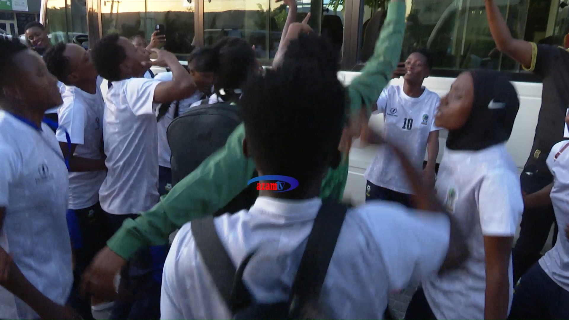 #KufuzuWAFCON2026 Shangwe na wachezaji wa Twiga Stars baada ya kuibutua Ethiopia na kufuzu WAFCON 2026