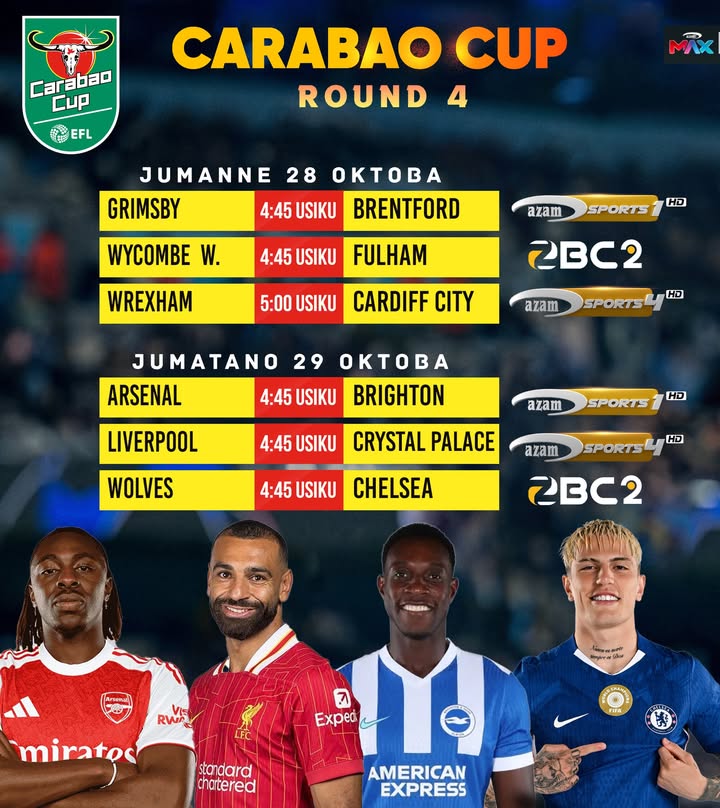 Raundi ya 4 Carabao CUP kushika kasi wiki hii