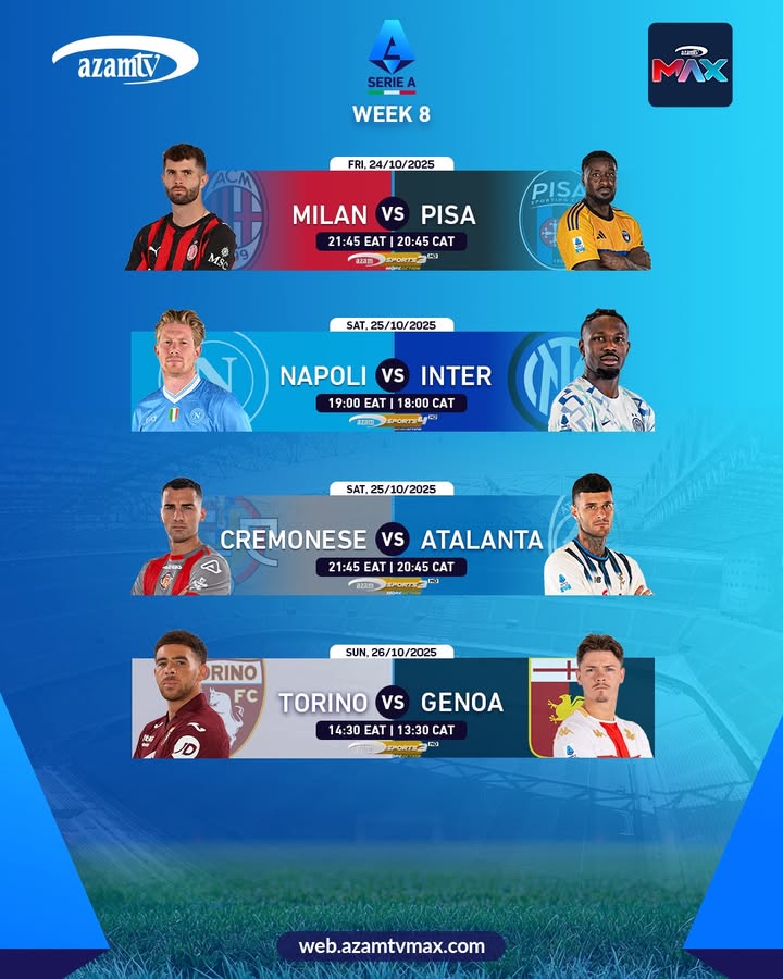 Wiki hii katika SERIE A mechi hizi kupigwa