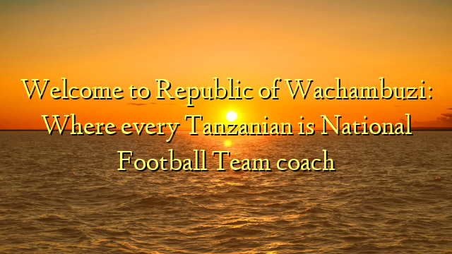 Welcome to Republic of Wachambuzi: Where every Tanzanian is National Football Team coach