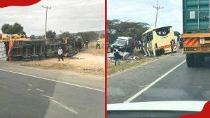 Simanzi Machakos: Watu 6 Wafariki Baada ya Basi la Tahmeed Kugongana na Malori Mawili